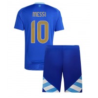 Camisa de Futebol Argentina Lionel Messi #10 Equipamento Secundário Infantil Copa America 2024 Manga Curta (+ Calças curtas)